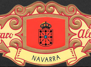 coleccion de vitolas con la bandera de la comunidad autonoma de Navarra