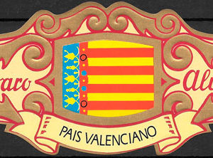 coleccion vitolas con la bandera de la comunidad autonoma española del Pais Valenciano